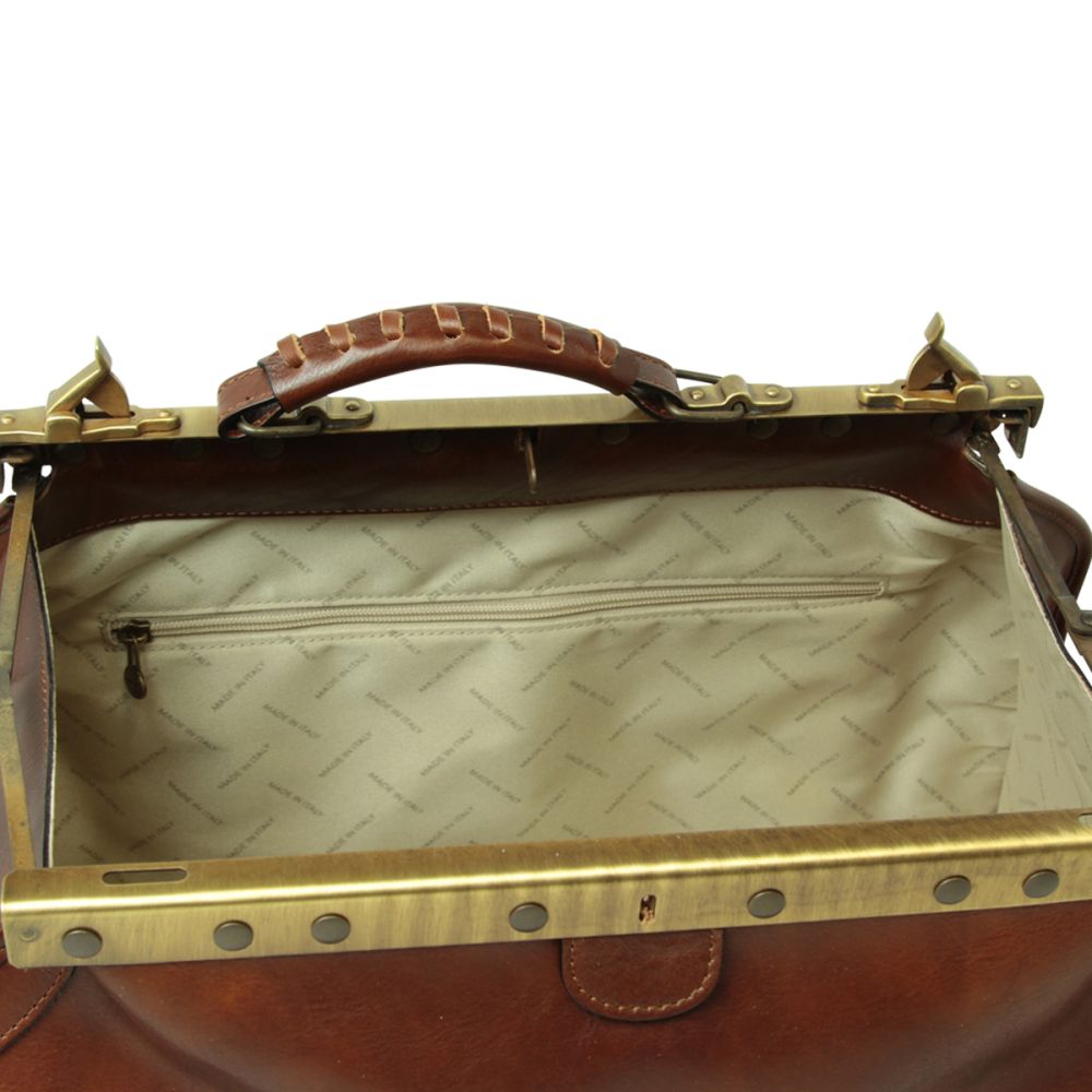 Borsa da Viaggio Old America in Pelle Media Marrone - Old Angler