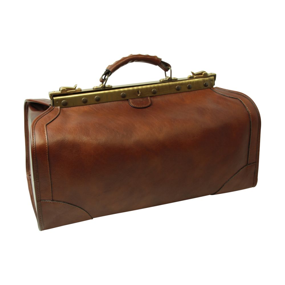 Borsa da Viaggio Old America in Pelle Media Marrone - Old Angler