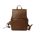 Zaino in pelle per laptop con fascia per trolley-Castagna