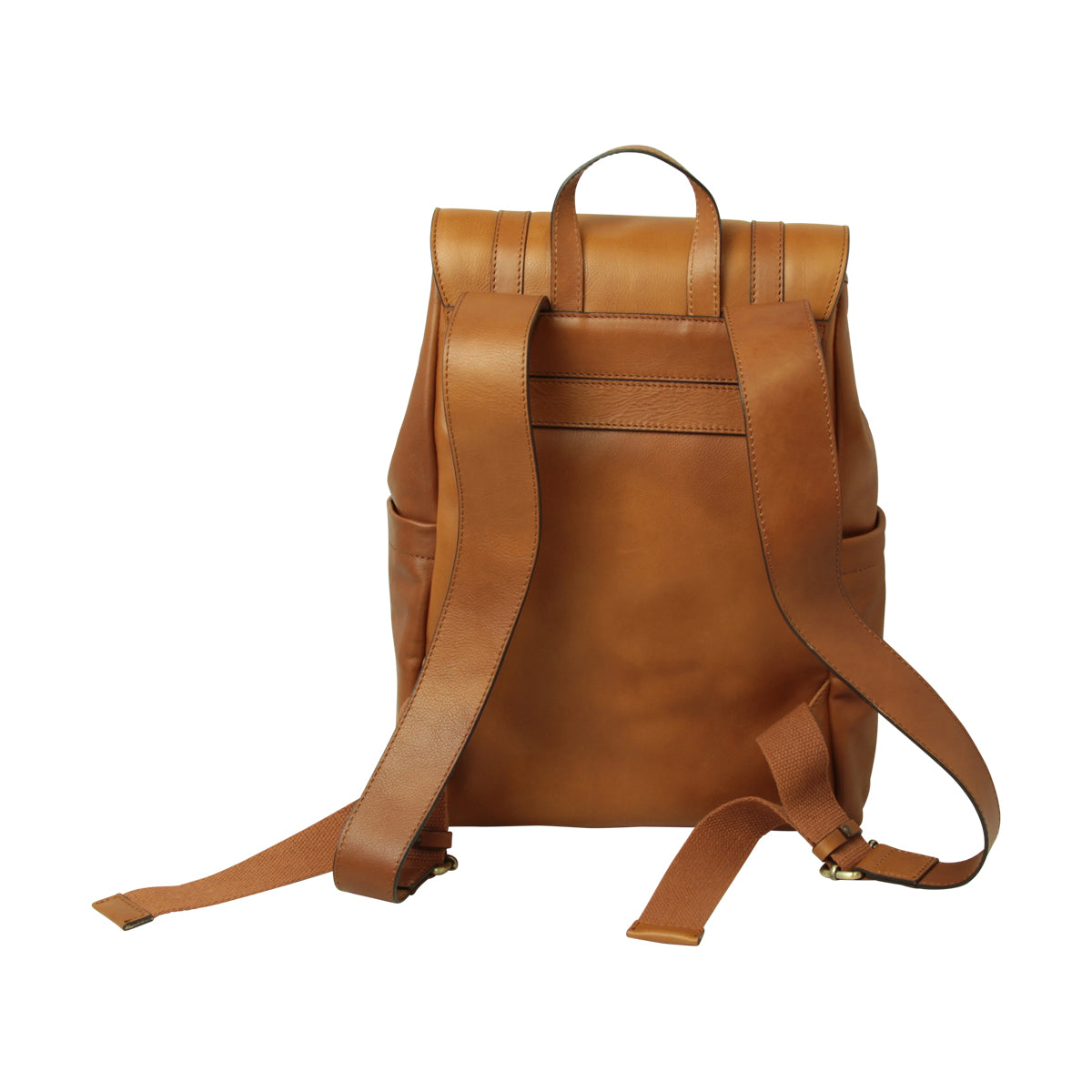 Zaino in pelle per laptop con fascia per trolley-Gold