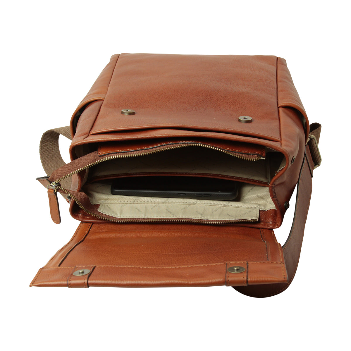 Zaino per laptop in pelle con fascia per trolley-TEAK