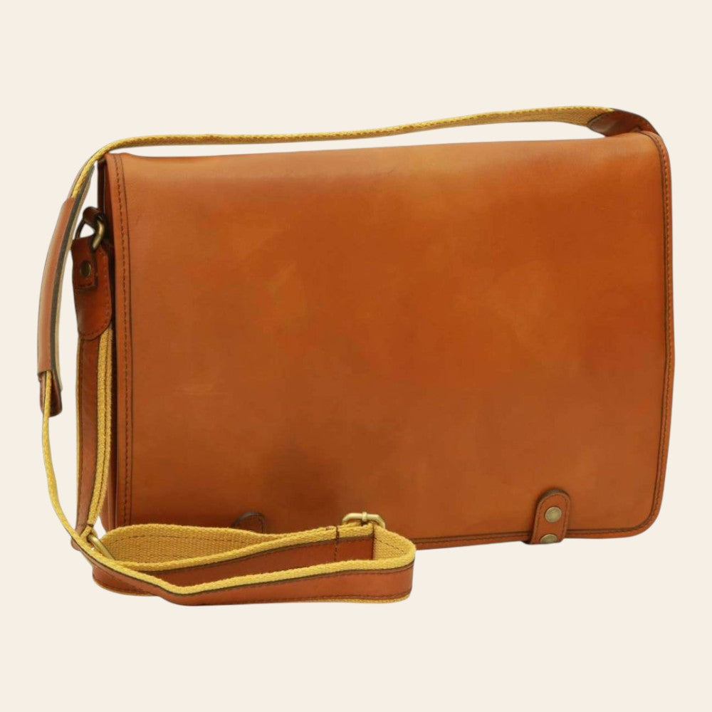 Borsa Messenger in Vitello Nappato Artigianale Gold - Old Angler