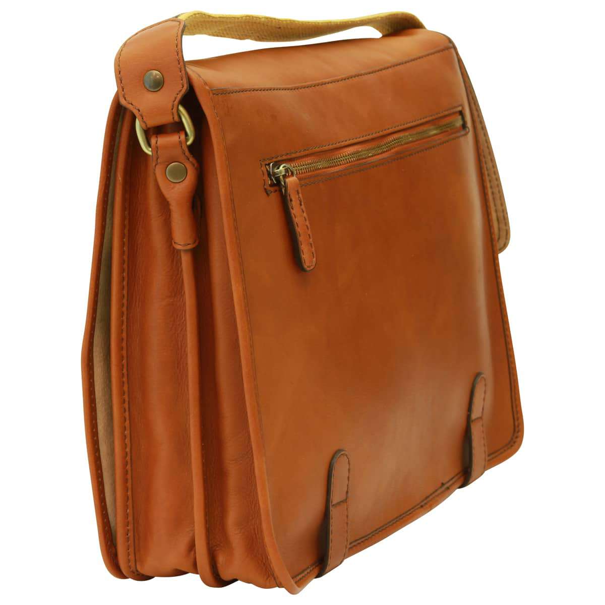 Borsa Messenger in in vitello nappato. Gold