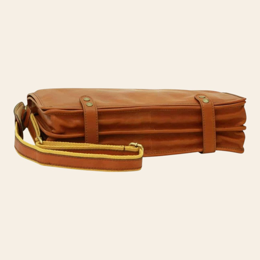 Borsa Messenger in Vitello Nappato Artigianale Gold - Old Angler
