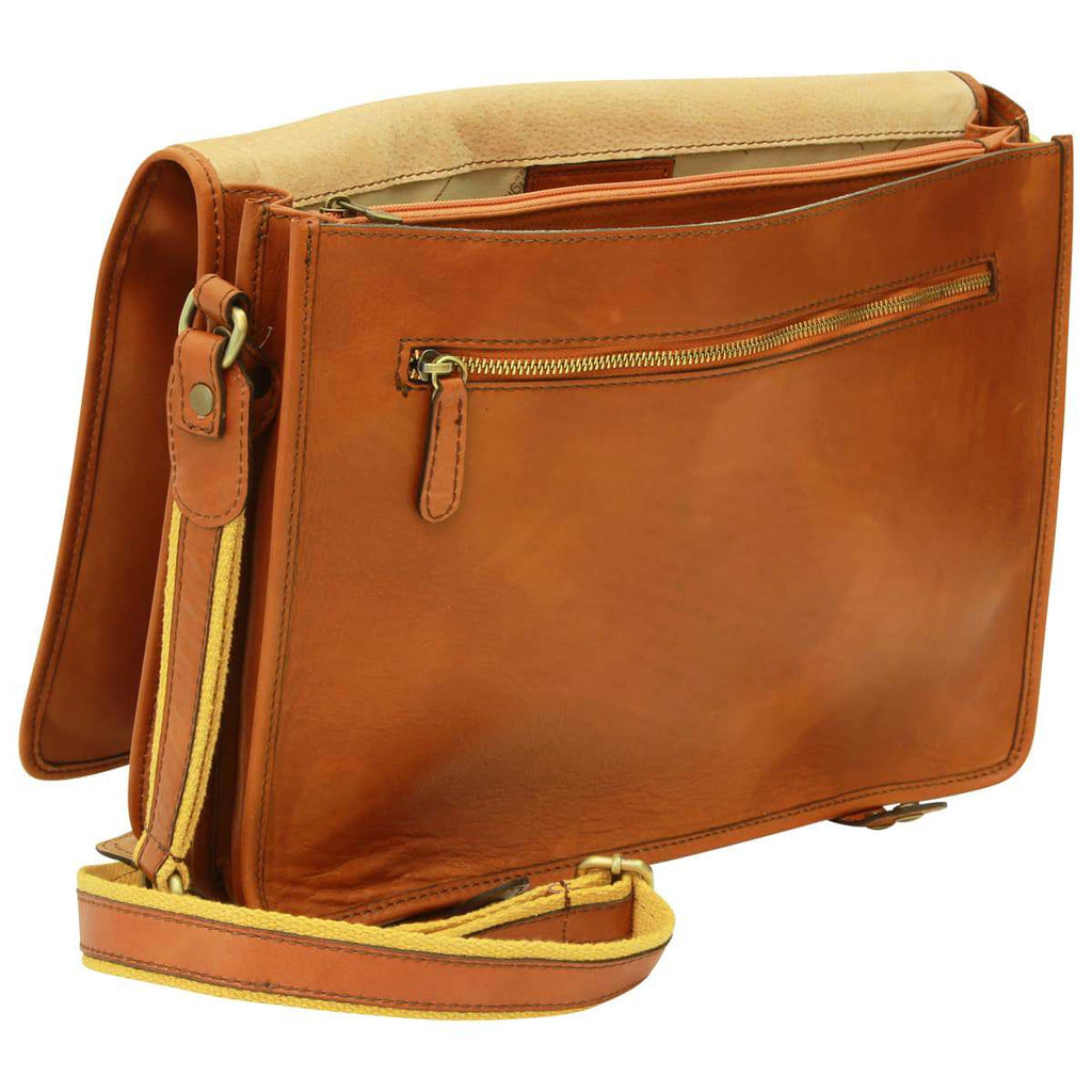 Borsa Messenger in in vitello nappato. Gold