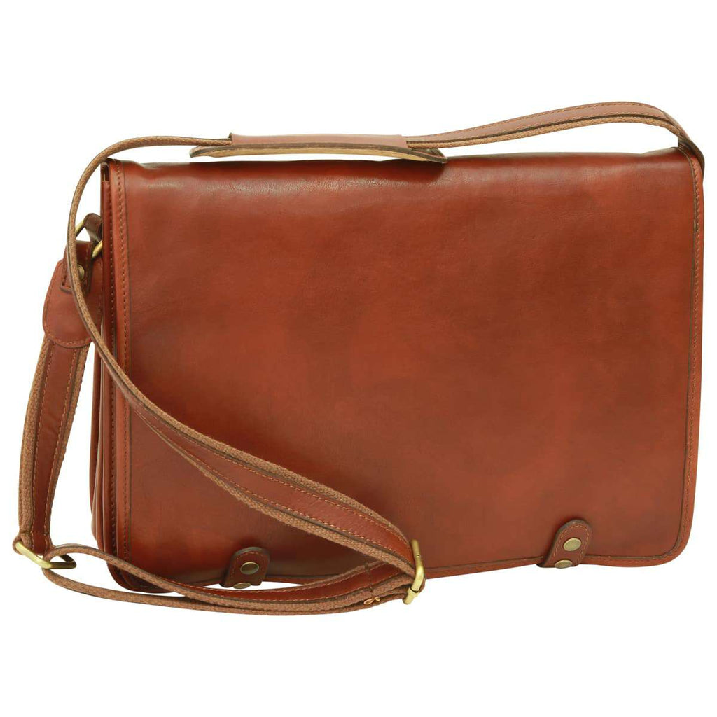Borsa Messenger in vitello nappato. Marrone  Mogano