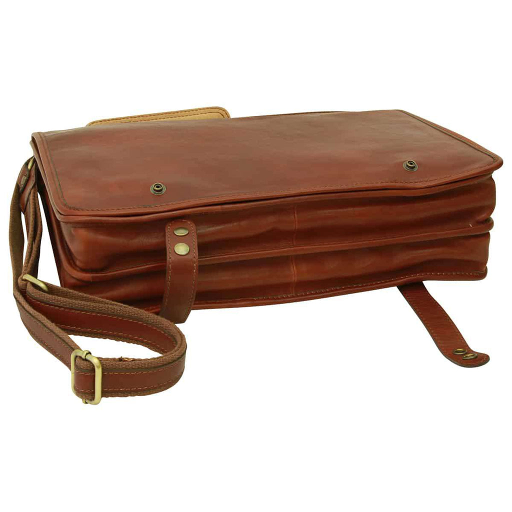 Borsa Messenger in vitello nappato. Marrone  Mogano