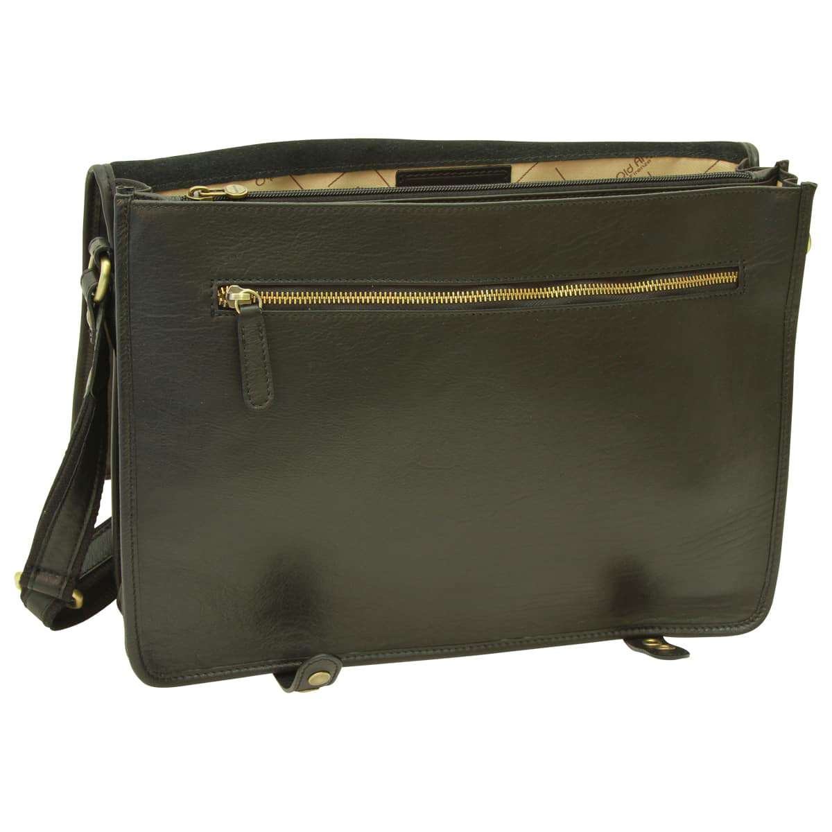 Borsa Messenger in vitello nappato. Nero