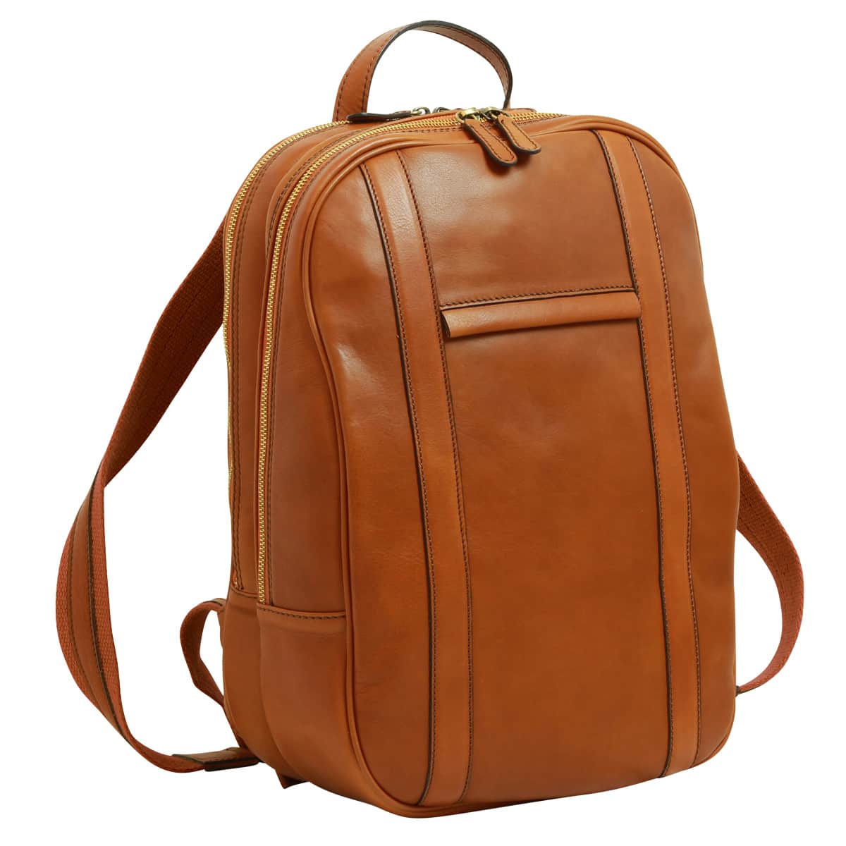 Zaino per laptop in vitello morbido con fascia per trolley- Gold