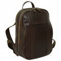 Zaino per laptop in vitello morbido con fascia per trolley. Marrone Scuro