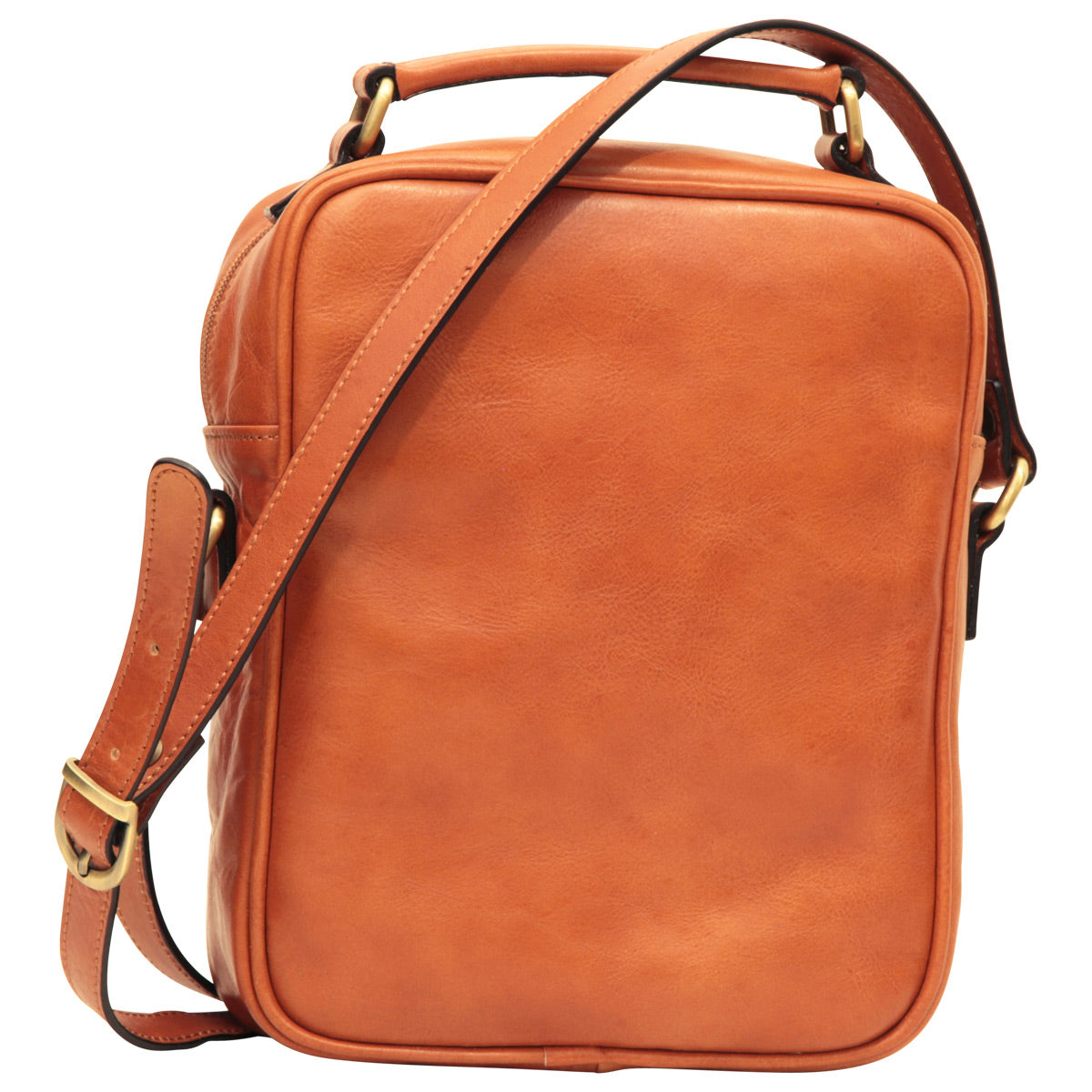Borsa a tracolla con tasca frontale. Marrone Coloniale
