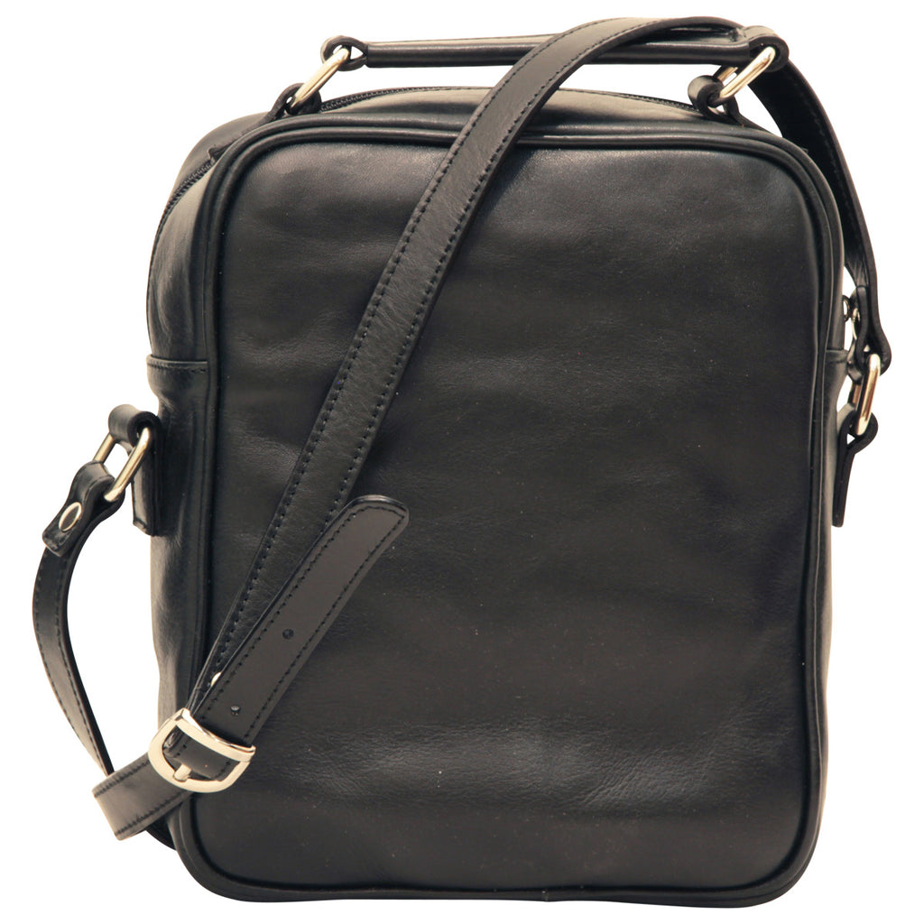Borsa a tracolla con tasca frontale. Nero