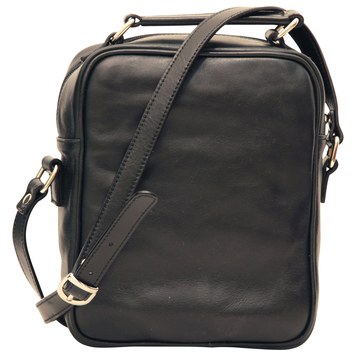 Borsa a tracolla con tasca frontale. Nero
