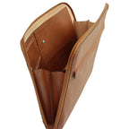 Porta documenti in pelle Old Angler marrone, interno con tasche e scomparti