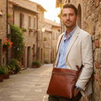Borsa a Tracolla in Pelle Marrone Mod. 0697 - Old Angler