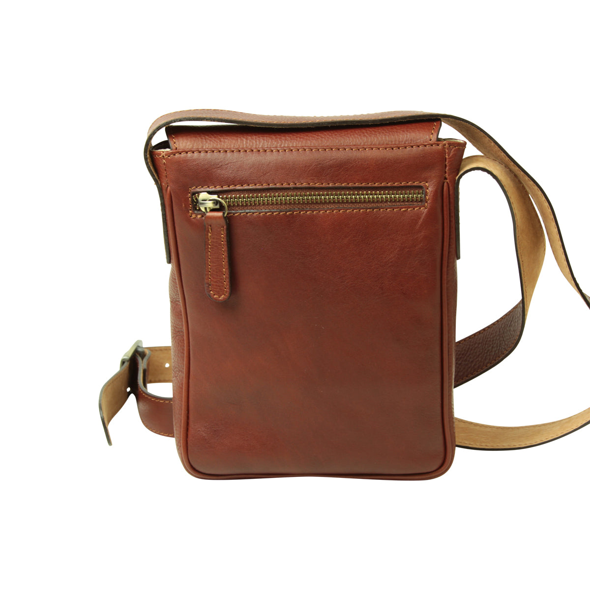 Borsa a tracolla in pelle- Mogano
