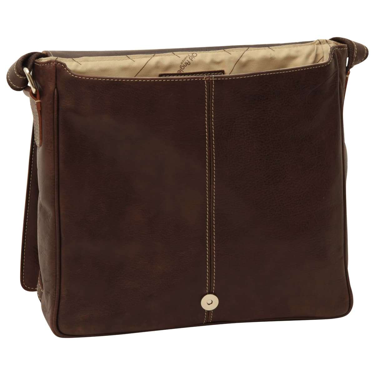 Borsa Messenger in pelle. Marrone scuro