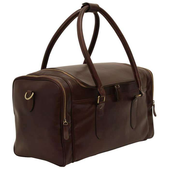 Arno - Borsa da Viaggio in Pelle Marrone Scuro - Old Angler
