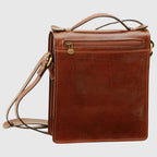 Sacoche bandoulière marron en cuir fait main pour homme. Marron