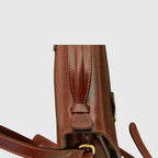 Sacoche bandoulière marron en cuir fait main pour homme. Marron