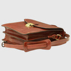 Sacoche bandoulière marron en cuir fait main pour homme. Marron