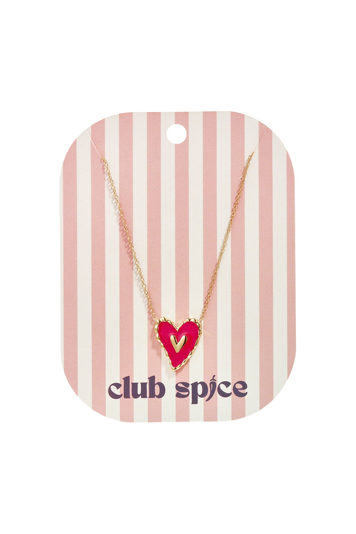 Collana con cuore rosso pendente