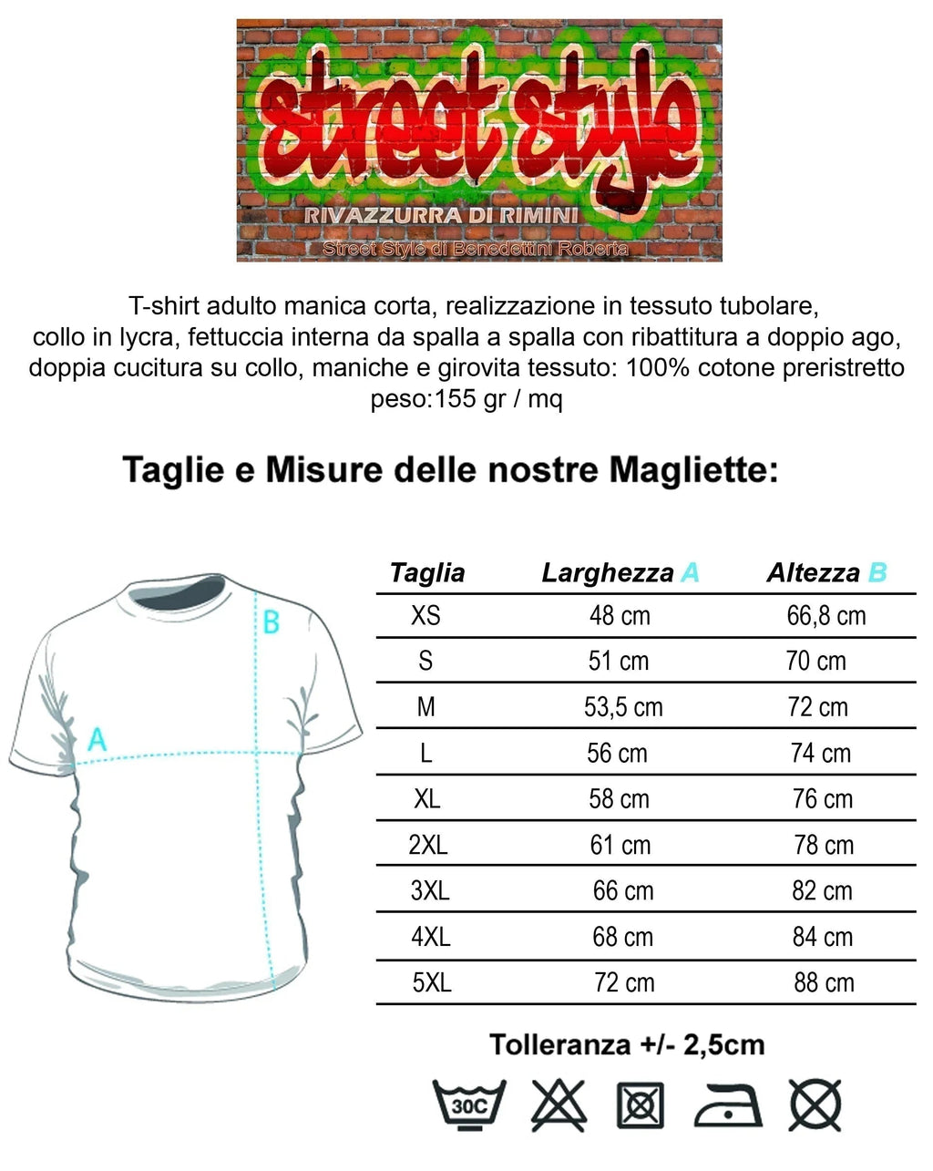 T-shirt uomo Bud Spencer Banana Joe con dettagli di misure e qualità, 100% cotone, stile street.