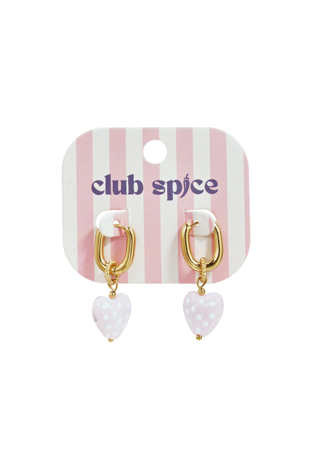 Orecchini con cuori pendenti a pois
