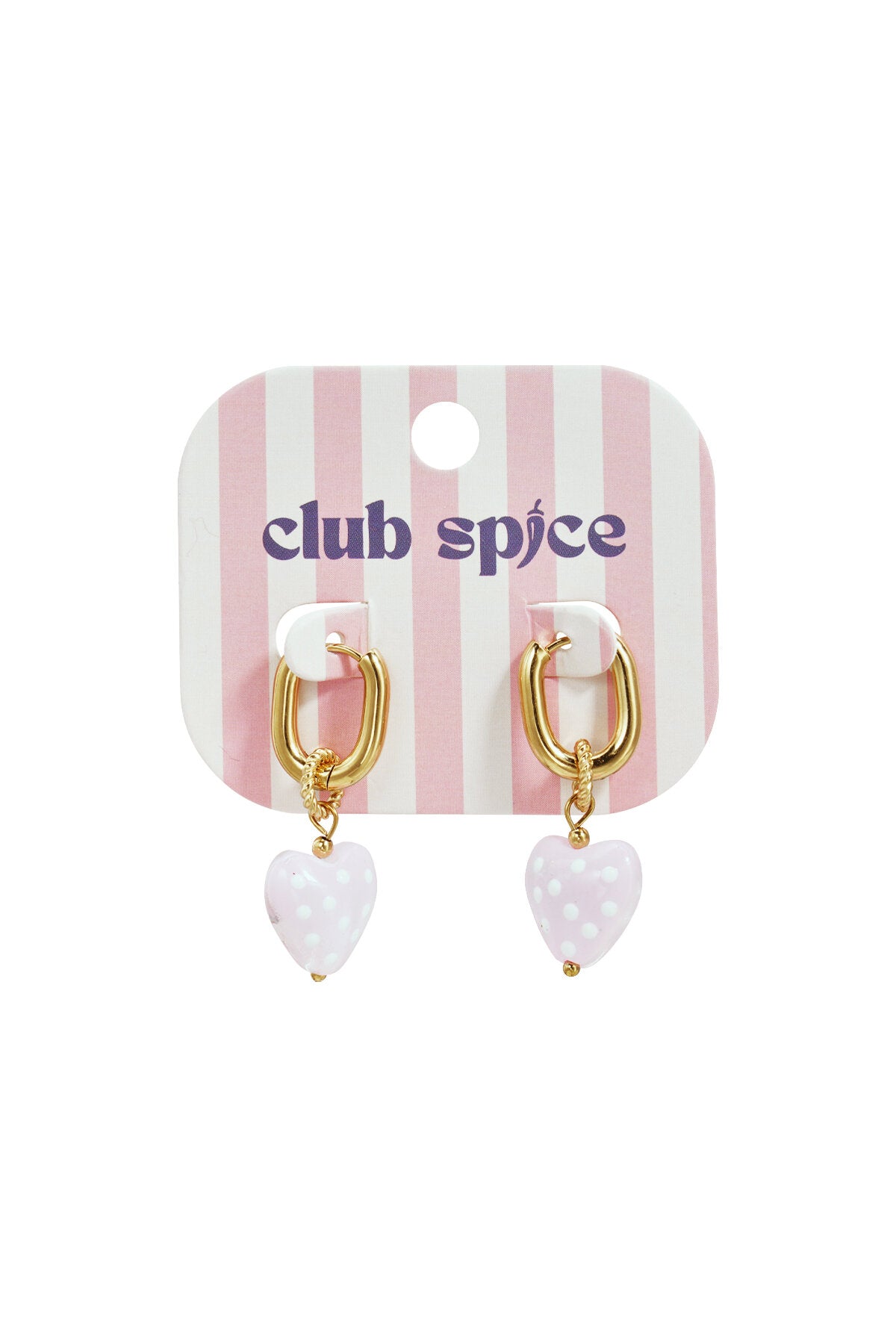Orecchini con cuori pendenti a pois