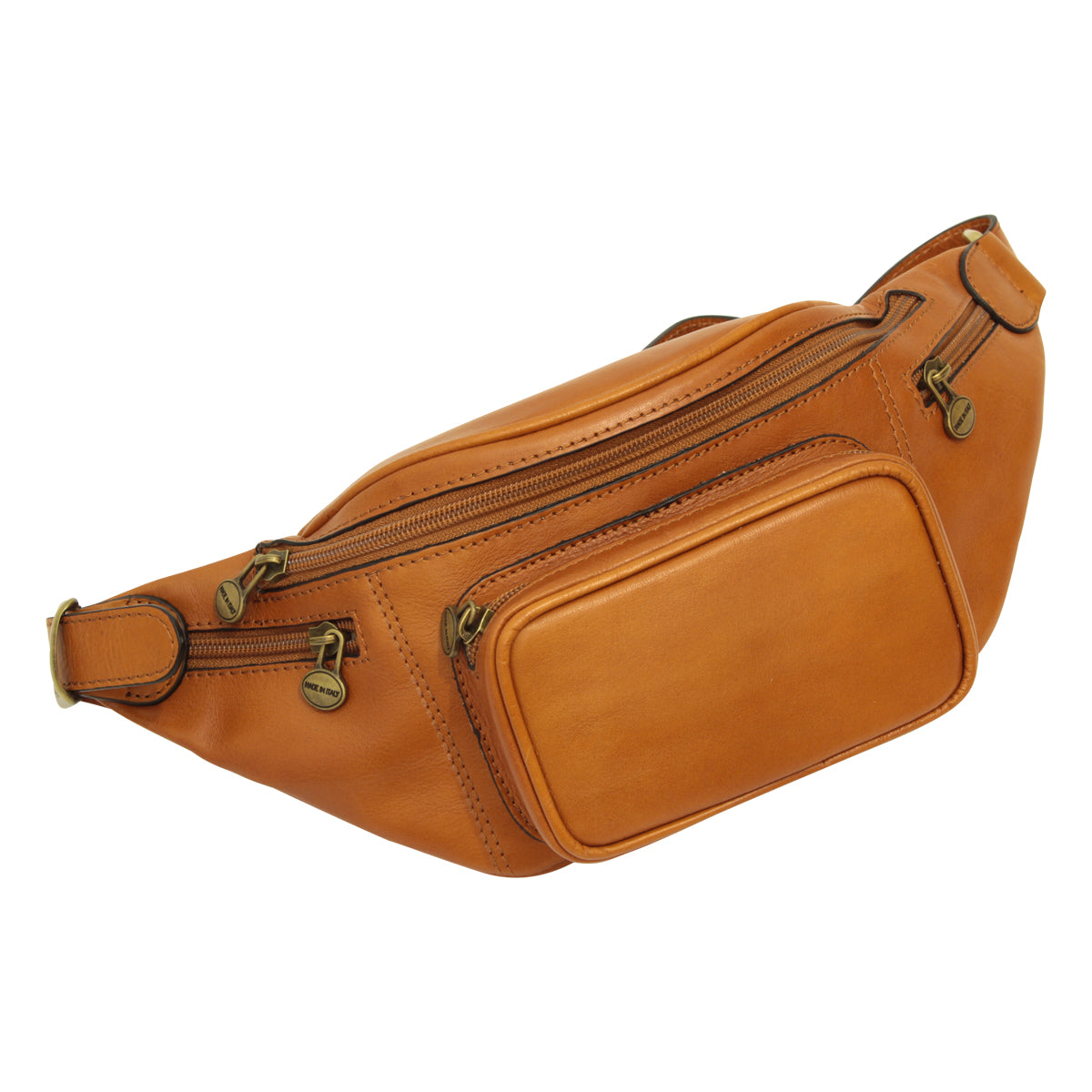 Marsupio uomo pelle artigianale marrone coloniale