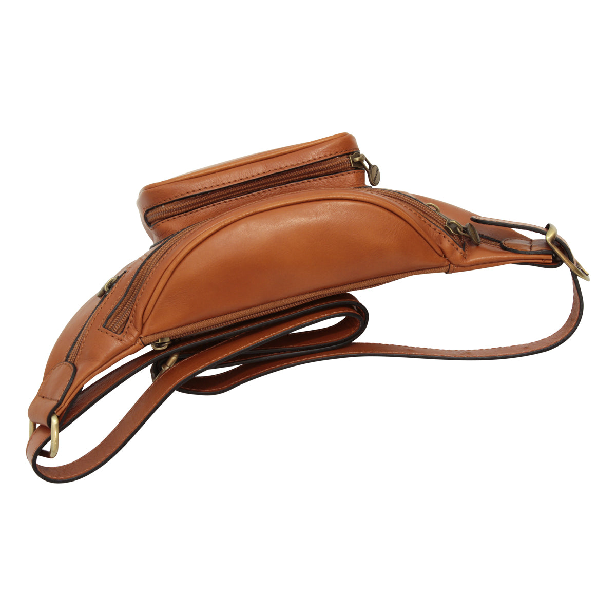 Marsupio uomo pelle artigianale marrone coloniale