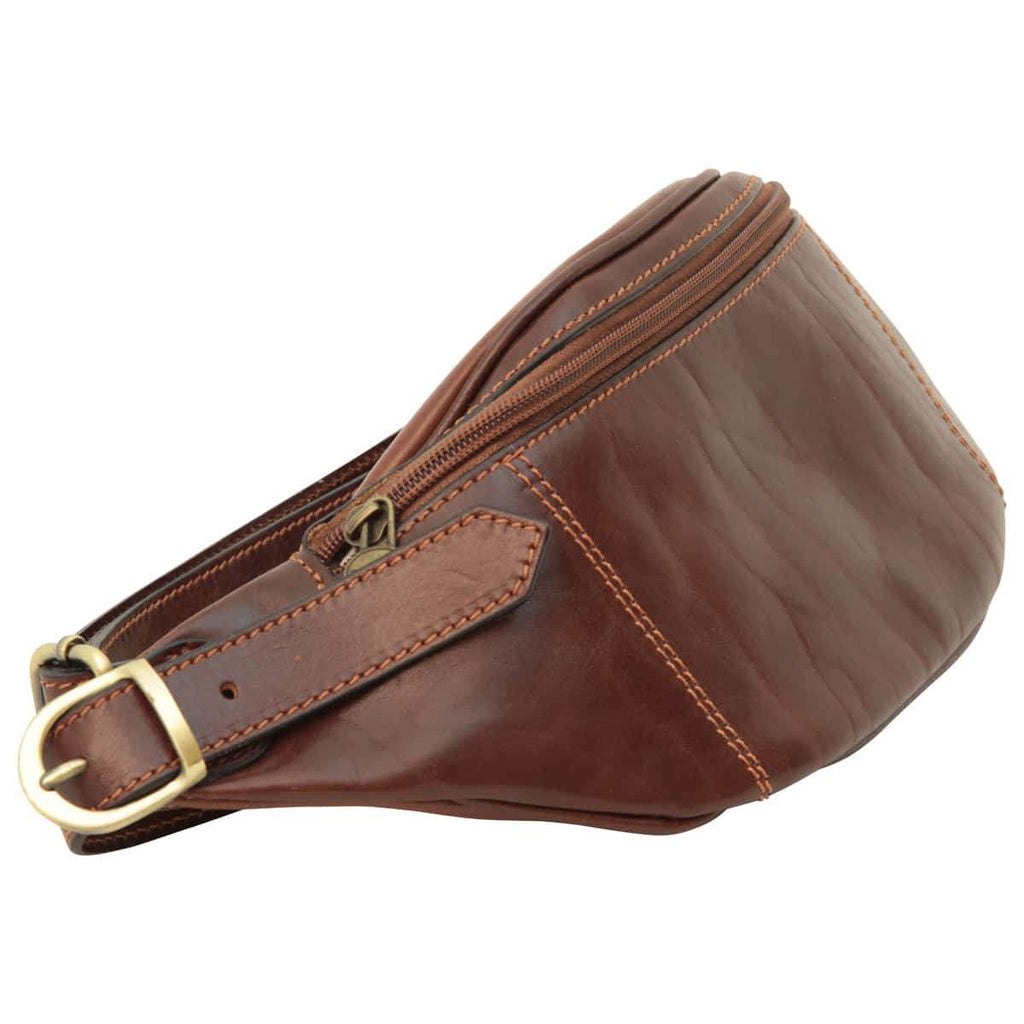 Marsupio in pelle. Marrone