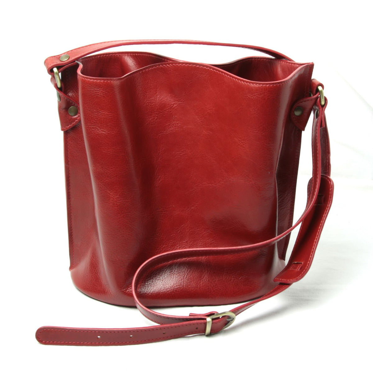 Borsa a tracolla in pelle - rosso