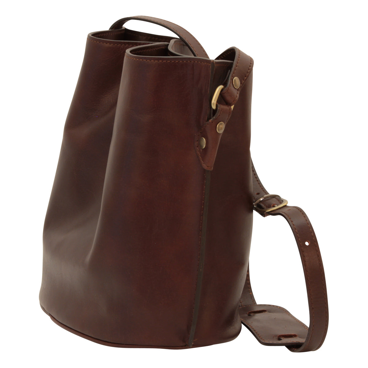Borsa a tracolla in pelle - Testa di moro