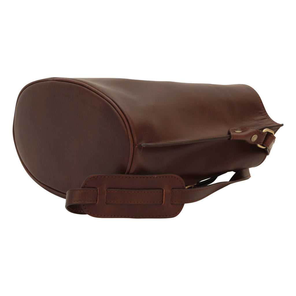 Borsa a tracolla in pelle - Testa di moro