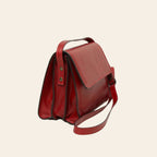 Borsa a tracolla rossa con manici superiori e tracolla
