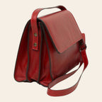 Borsa a tracolla rossa con manici superiori e tracolla