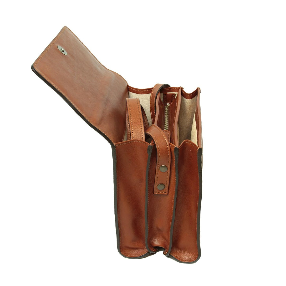 Borsa a tracolla in pelle di vitello-Teak