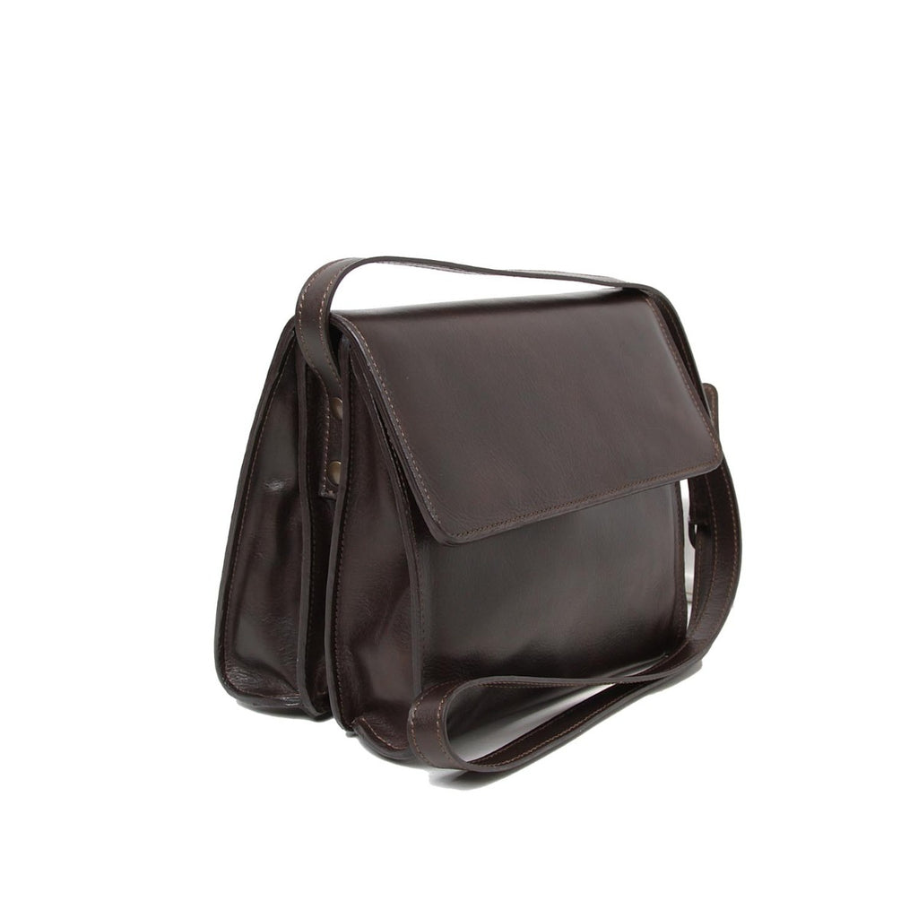 Borsa a tracolla in pelle di vitello-Testa moro