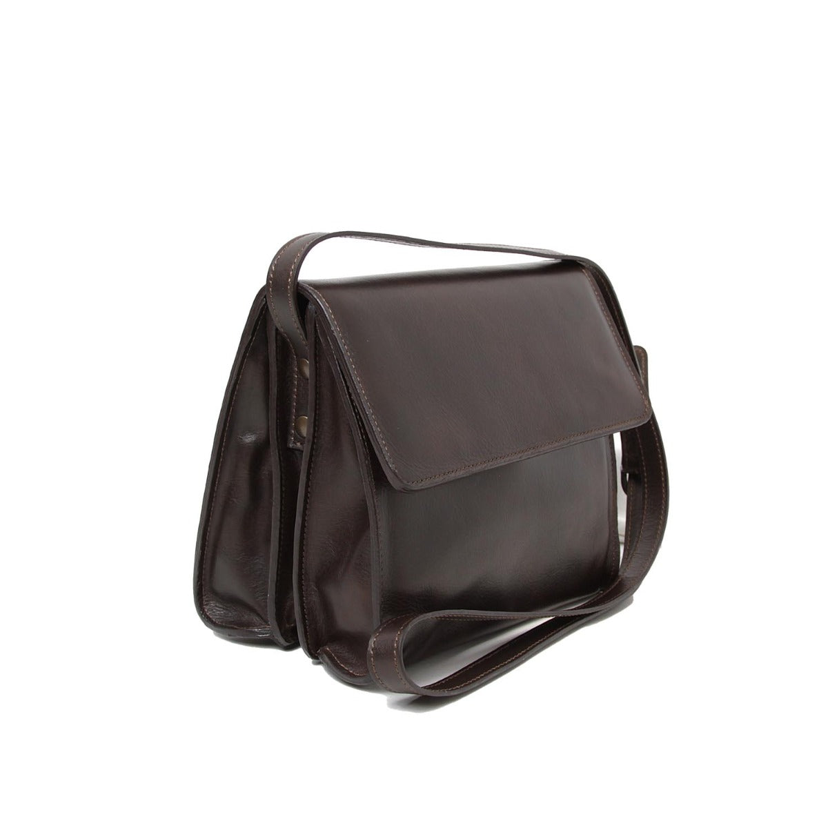 Borsa a tracolla in pelle di vitello-Testa moro