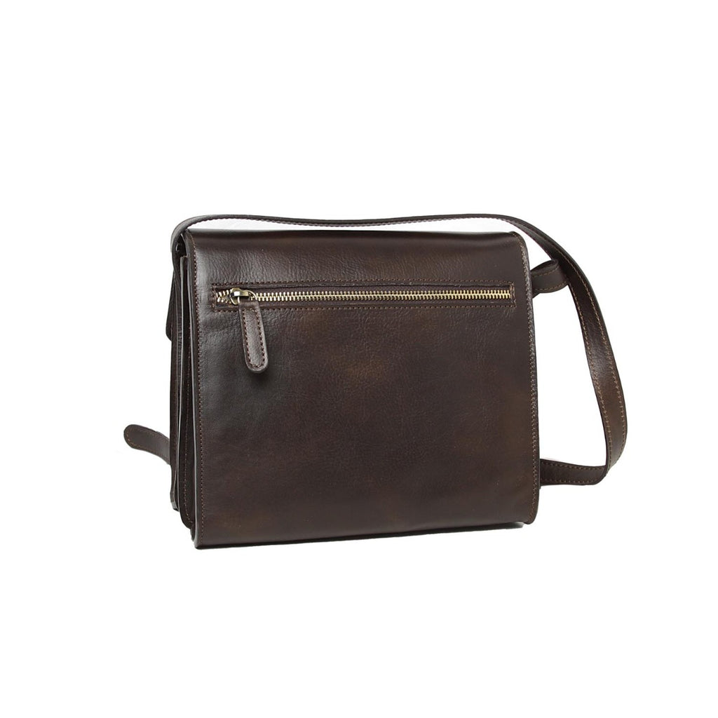 Borsa a tracolla in pelle di vitello-Testa moro