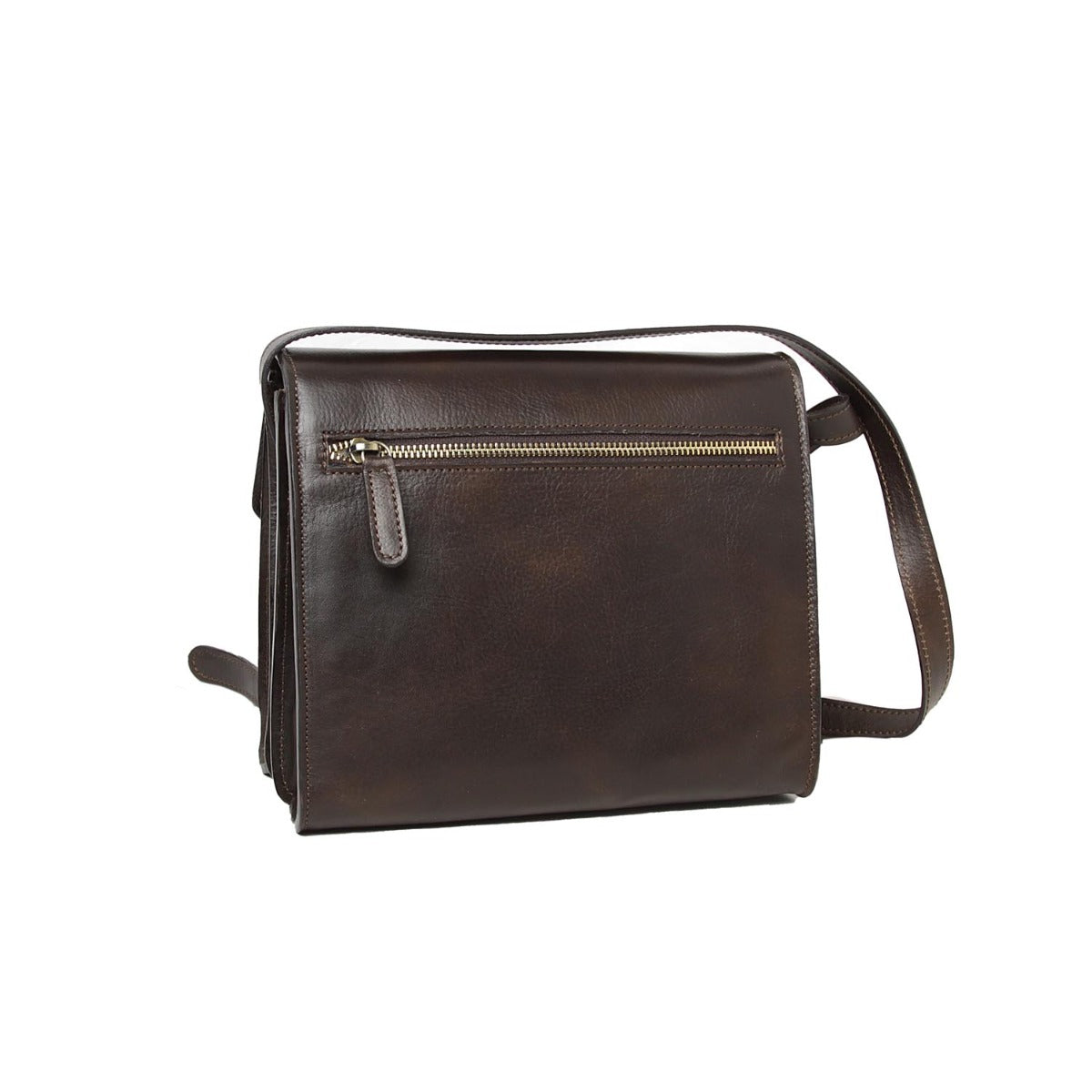 Borsa a tracolla in pelle di vitello-Testa moro