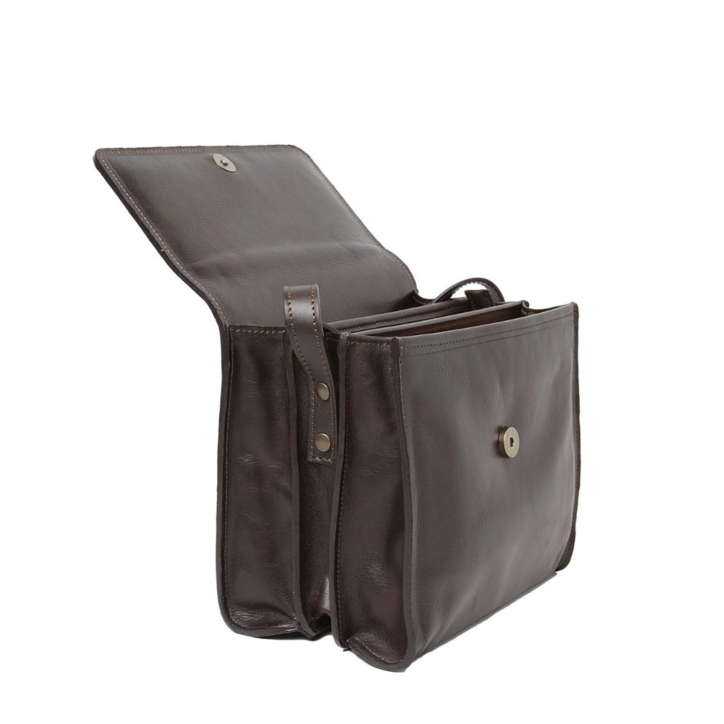 Borsa a tracolla in pelle di vitello-Testa moro