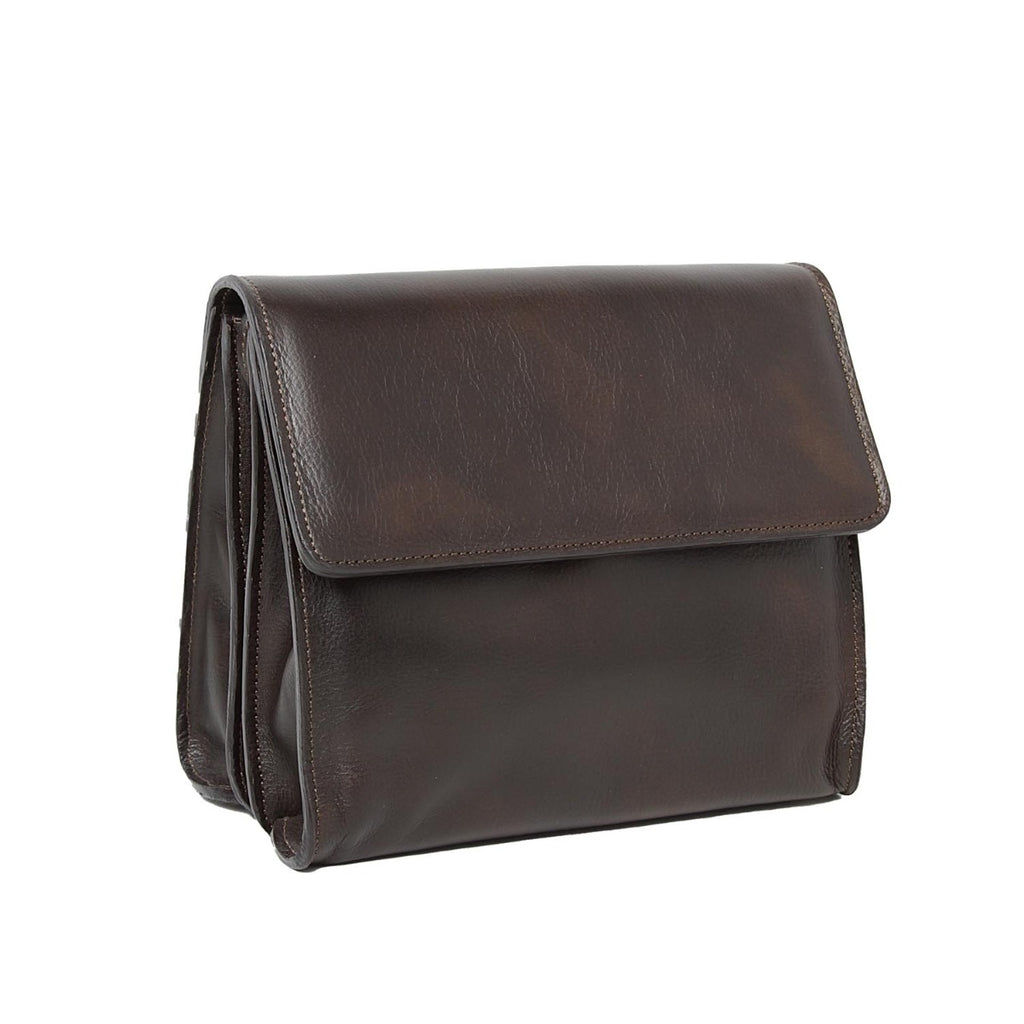 Borsa a tracolla in pelle di vitello-Testa moro