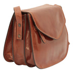 Borsa a Tracolla in Vitello Pieno Fiore Marrone - Old Angler