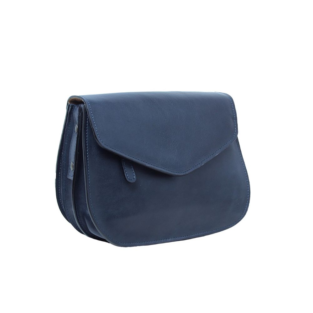 Borsa a Tracolla in Vitello Pieno Fiore Blu - Old Angler