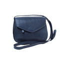 Borsa a tracolla di vitello pieno fiore-blu