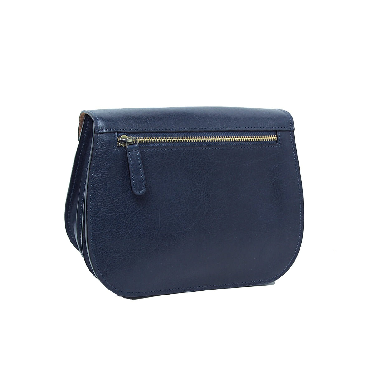 Borsa a tracolla di vitello pieno fiore-blu