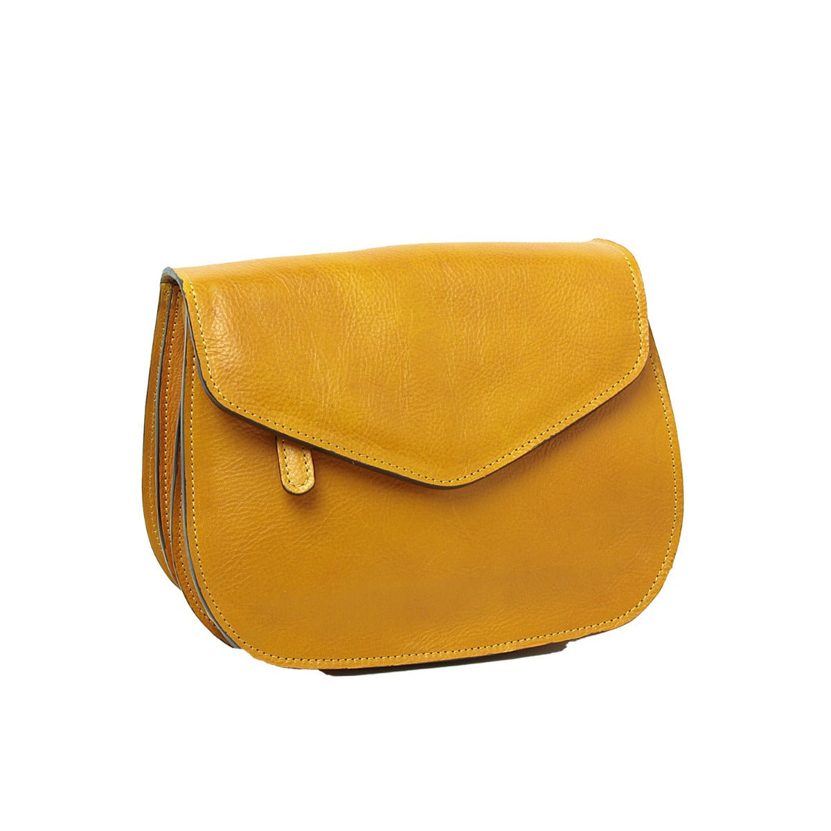 Borsa a tracolla di vitello pieno fiore-Ocra