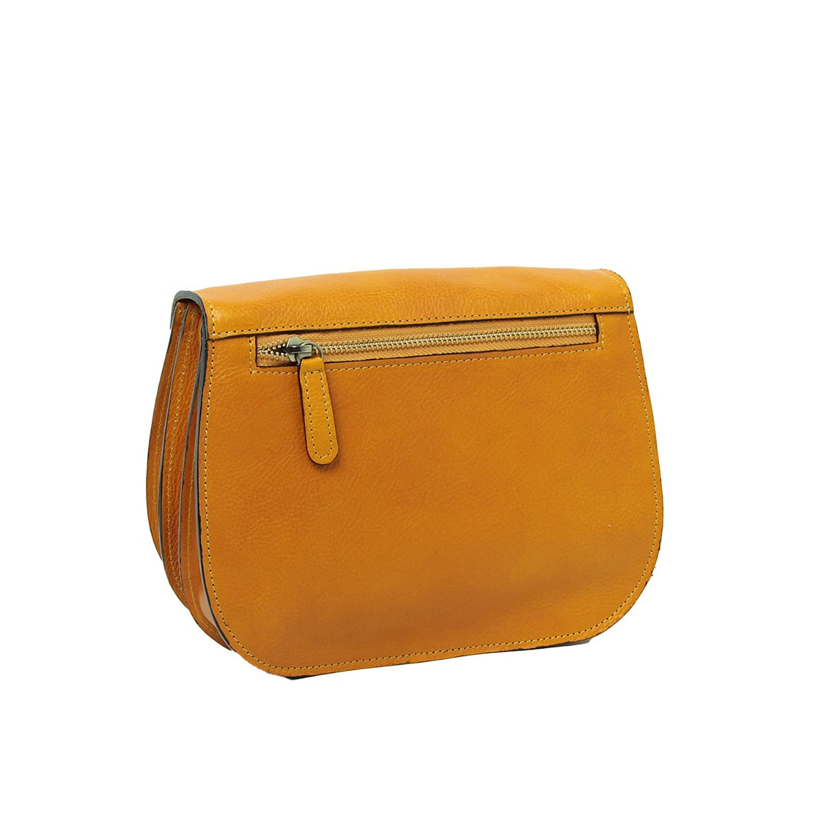 Borsa a tracolla di vitello pieno fiore-Ocra